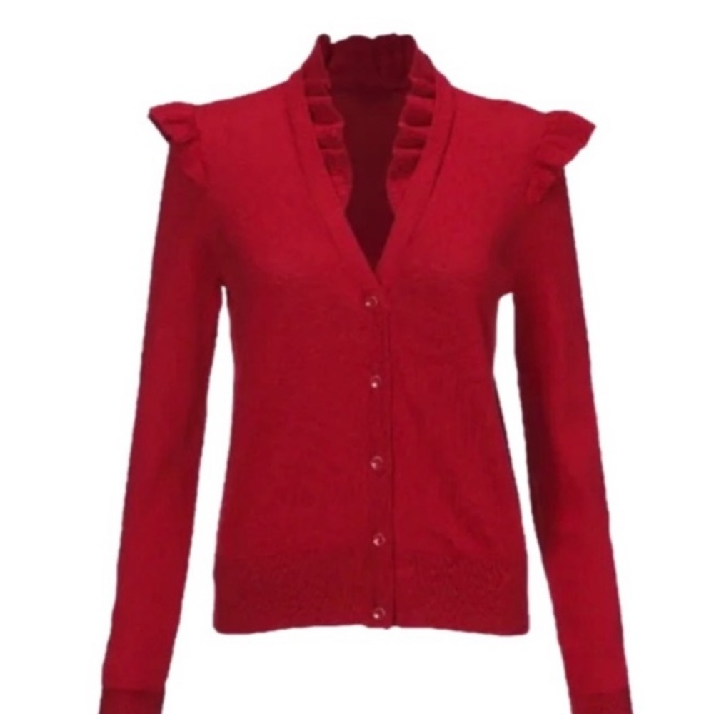 CAbi Cavalier Cardigan with Ruffle Accents - Picture 3 of 3